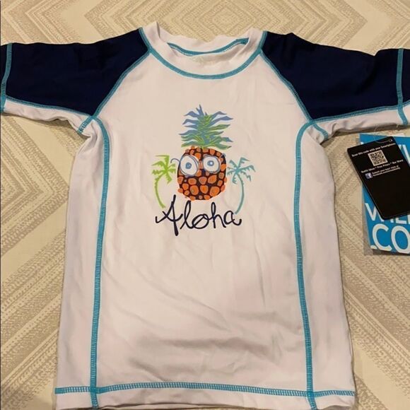 Wes and Willy Boys Aloha Pineapple Rashguard - Picture 1 of 7